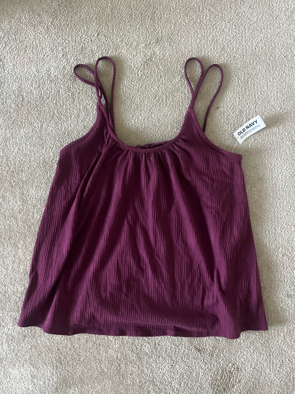 NWT Old Navy Women's Burgundy Double-Strap Tank Top